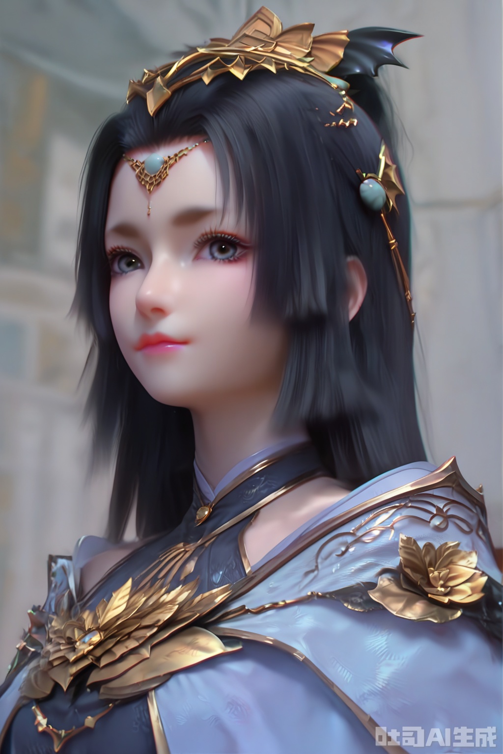score_9,score_8_up,score_7_up, 1girl,solo,looking at viewer,looking at viewer,black hair,hair ornament,long hair,realistic