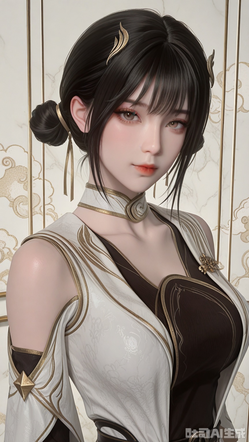 general, sfw, Solid Glossy and cloud background, 1woman, solo, breast, exquisite skin, looking at viewer, very awa, masterpiece, best quality, highres, absurdres, newest, aesthetic,