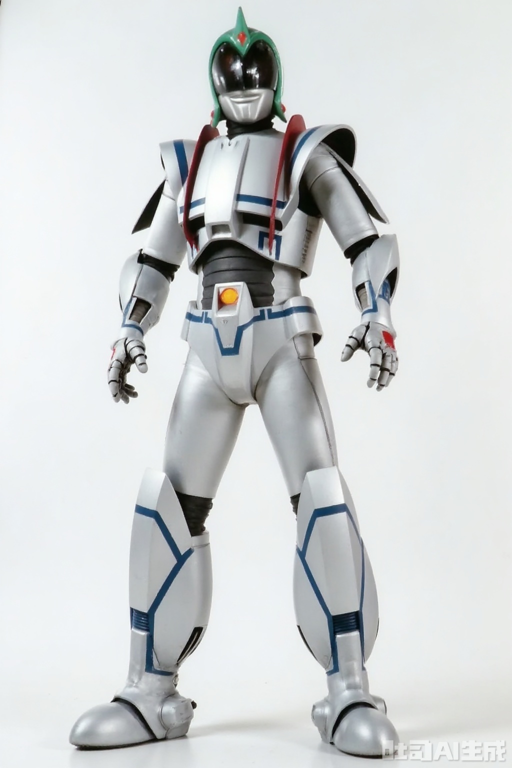 masterpiece, best quality,solo,((white background:1.2)),simple background,
looking at viewer,mecha,robot,breastplate,armor,shoulder armor,gauntlets,cover,mask,helmet,ultraman,bodysuit,gloves,legwear,boots,cover,mask,plugsuit,armor,bodysuit,pattern on body,tight-fitting,helmet,leather suit,latex,tokusatsu,no humans,science fiction,hard mask,no smile,no eyes,no nose,rubber bodysuit with line,alien
