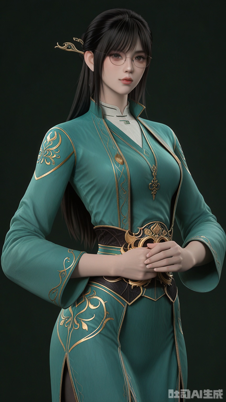 general, sfw, 1female, solo, breast, exquisite skin, looking at viewer, very awa, Glossy background