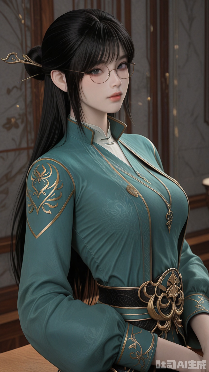 general, sfw, 1woman, black hair, solo, breast, exquisite skin, looking at viewer, upper_body, very awa, masterpiece, best quality, highres, absurdres, newest, aesthetic,  Glossy background