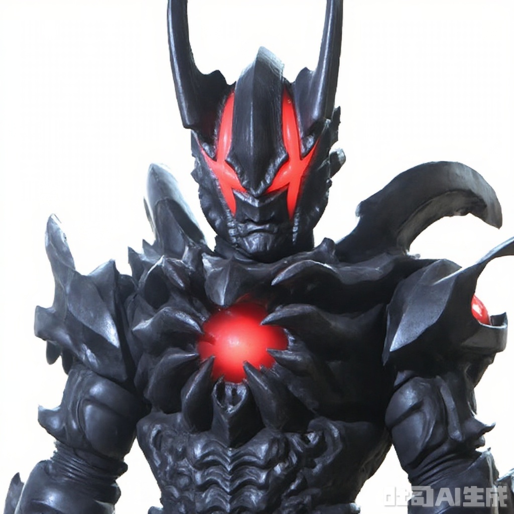 masterpiece, best quality,solo,((white background:1.2)),simple background,
looking at viewer,monster,breastplate,shoulder armor,gauntlets,cover,mask,helmet,full armor,weapon,spikes,armor,gloves,horns,tokusatsu,no humans,science fiction,hard mask,no smile,no eyes,no nose,rubber bodysuit with line,alien