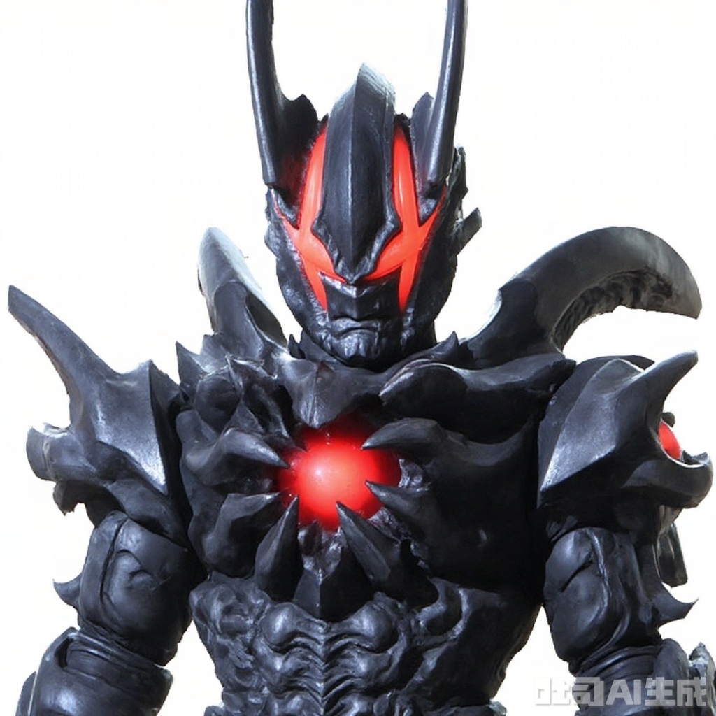 masterpiece, best quality,solo,((white background:1.2)),simple background,
looking at viewer,monster,breastplate,shoulder armor,gauntlets,cover,mask,helmet,full armor,weapon,spikes,armor,gloves,horns,tokusatsu,no humans,science fiction,hard mask,no smile,no eyes,no nose,rubber bodysuit with line,alien