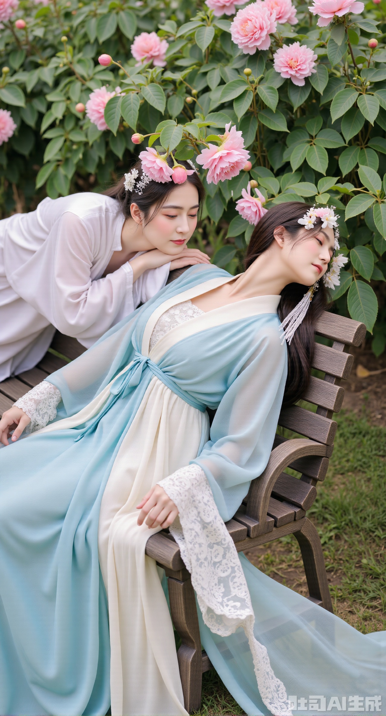 (masterpiece, best quality:1.2),hanfu, A girl in a Song Dynasty dress,lying on a stone bench and sleeping with her eyes closed among the peony flowers.,,(huge breasts:2.99),(full breasts:2.99),Xyunxiao,XyunxiaoYK,Xdixionglianyiqun,Xmiaozufushi,Xqilinxianzi,XTifaLockhart,Xjinshenjianshenfu,Xbigbreasts,Xrixirenxiangsheying,XzhaoxiangerX,Xnanxiaochen2,Xyinyue2,Xchenjiajia,Xhanfusiwa,Xmengru,Xweijinfenghanfu