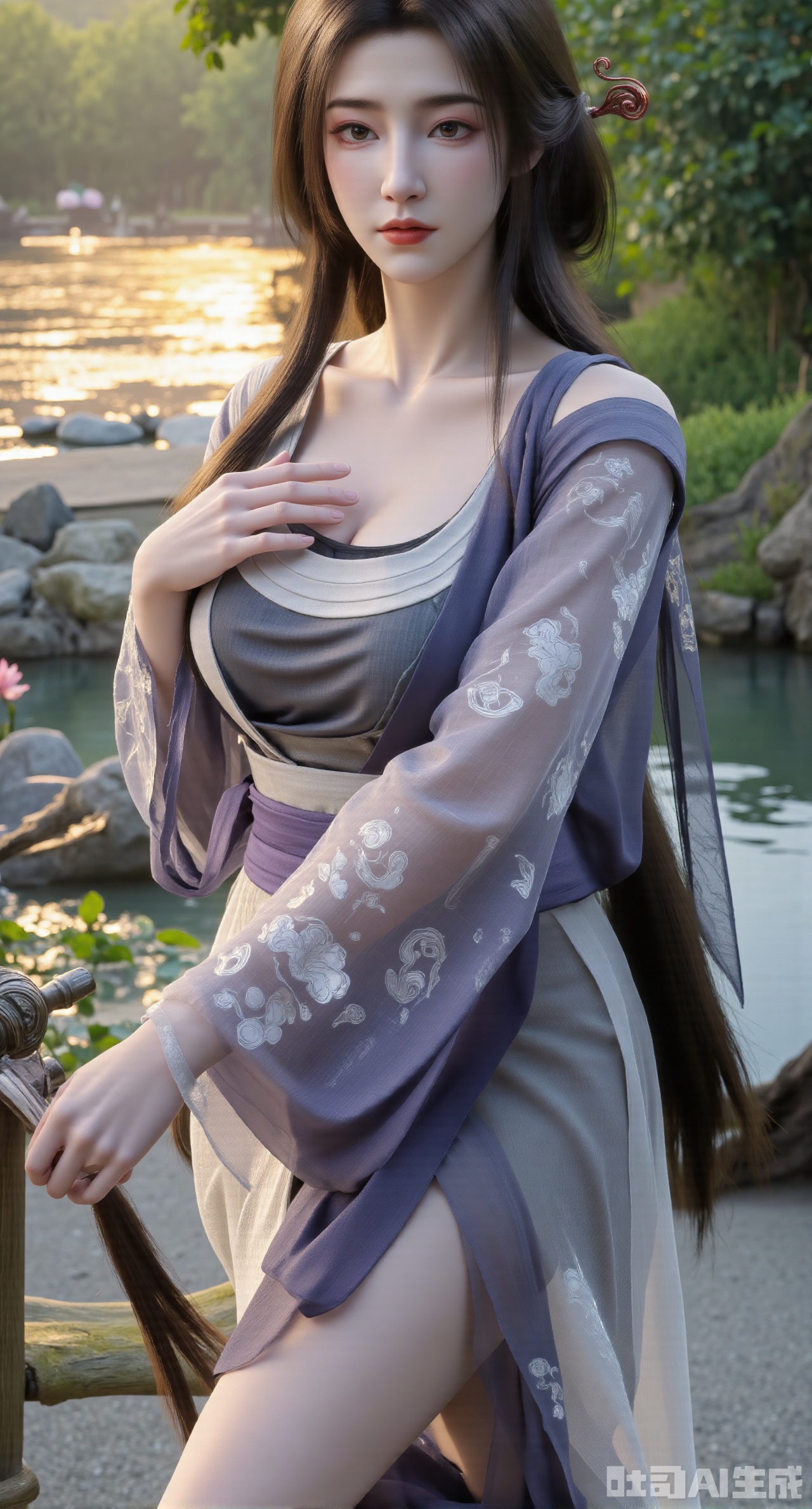 (masterpiece:1.2),best quality,highres, extremely detailed, 1girl,(hanfu dress:1.26),looking at viewer,indoors, (big breasts:2.69),Depth of field,garden of the sun,shiny,flowers, garden, 1girl, (Lotus:1.39), (butterflies, ultra detailed, glary,Light, light particles,glitter,reflect:1.29),(huge breasts:2.99), (full breasts:2.99),XyunxiaoYK,Xbigbreasts,Xrixirenxiangsheying,Xmengru,XfuqingyunY,Xfenhanfududou,Xhanfusiwa,Xsonghanfu,XshixiaoY