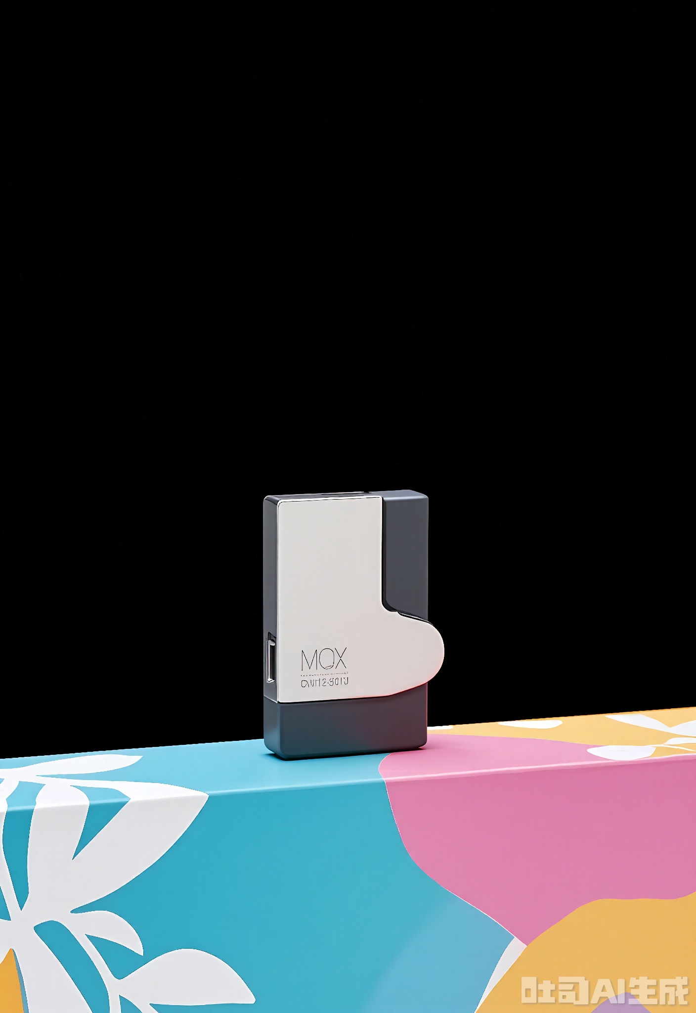 SMCJ, A compact, high-speed USB flash drive with a durable metal casing, placed on a vibrant, abstract patterned surface against a black background. The flash drive offers fast data transfer and has a sleek, modern look. The abstract pattern adds visual interest. The black background makes the product pop.
