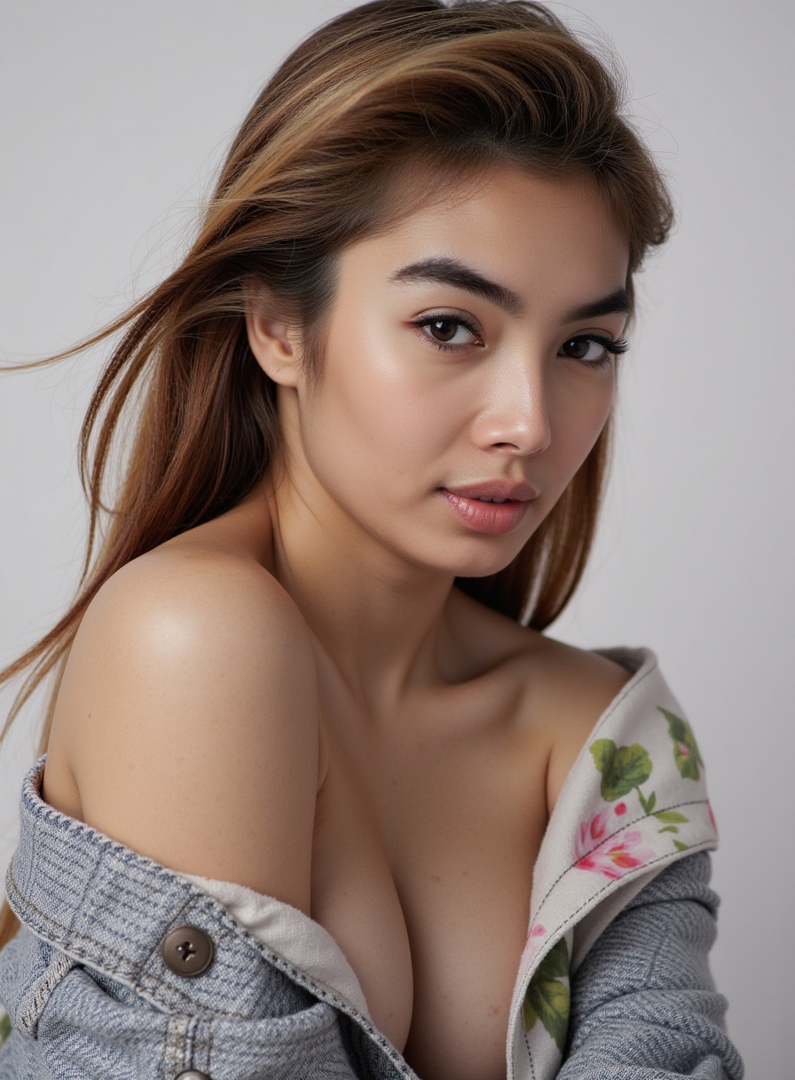 SUBJECT: BBJade,  A fashion model,  with her proportions and appearance reflecting a realistic representation. She is wear...