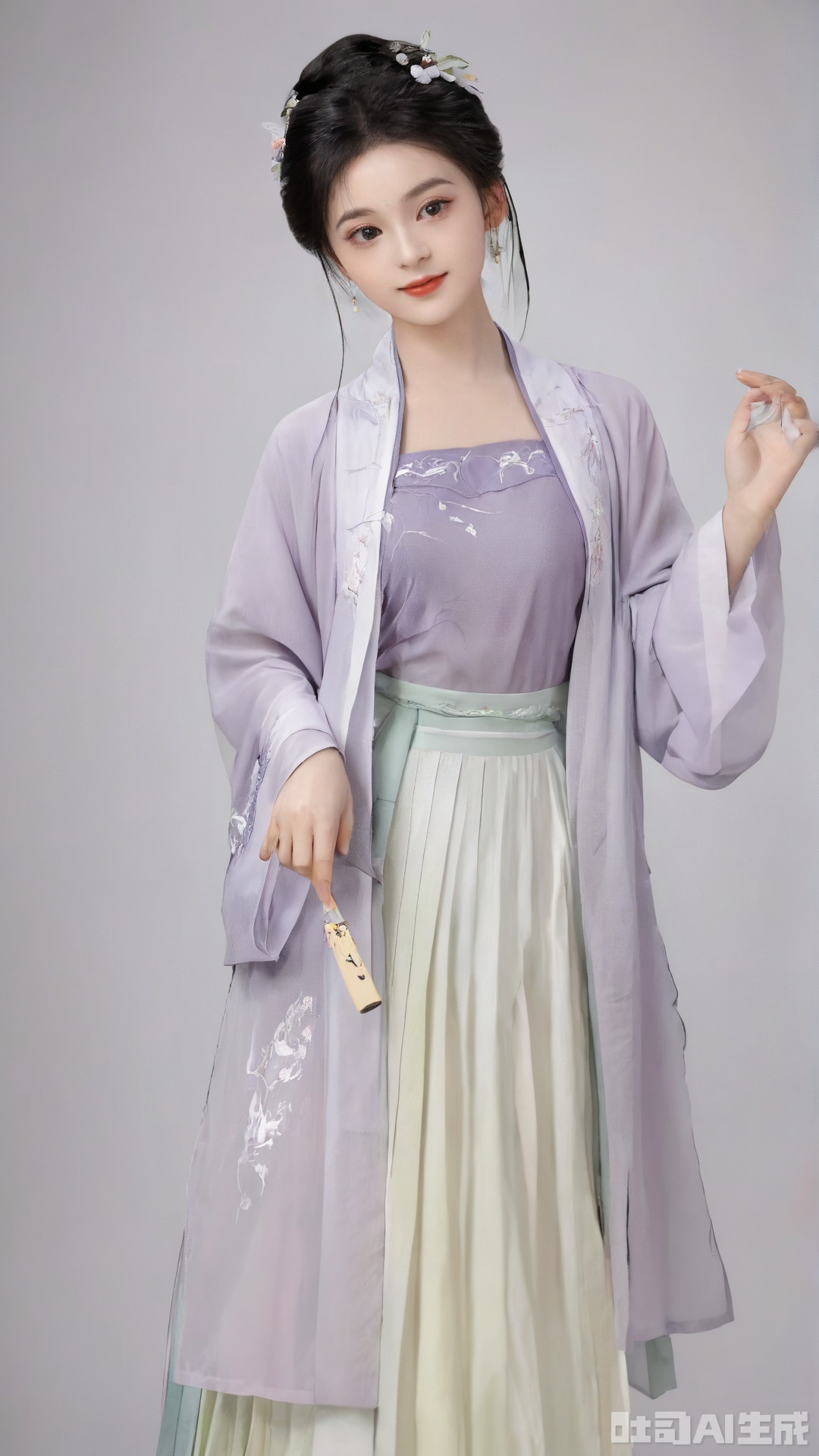  A beautiful young lady wearing Hanfu, very beautiful, standing in a pose,(big breasts:1.59),Xsongzhihanfu,Xvangoghs,Xsutaner,Xhulianxin, song_hanfu