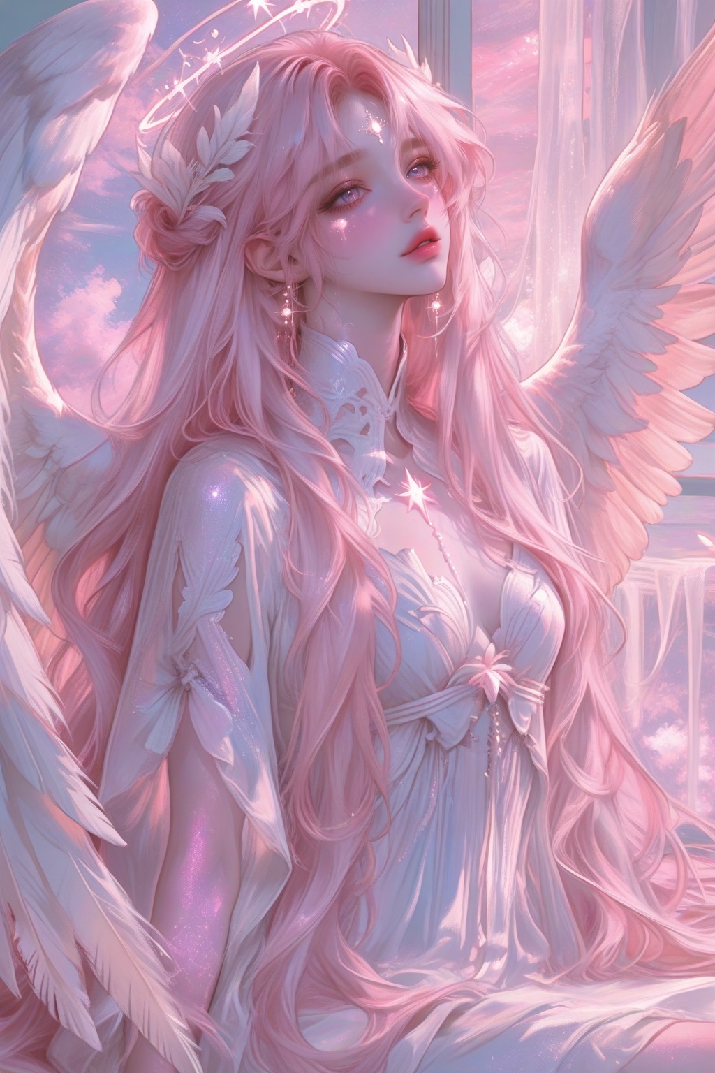 beautiful angelic woman,  ethereal beauty,  soft glowing skin on Tensor.Art