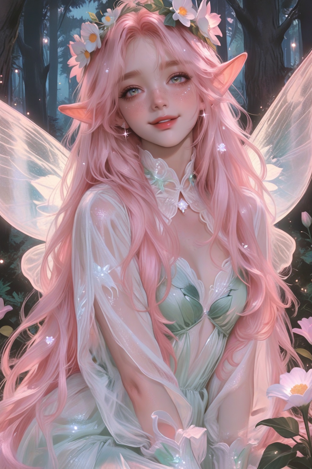 fairy angel woman,  delicate fairy wings,  nature magic on Tensor.Art