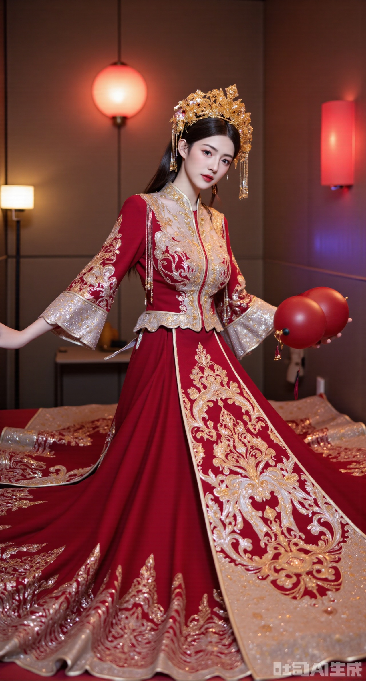 (masterpiece, best quality:1.2), 1girl,solo,walkingonthestreet,cybercity,hanfu,cyberpunk,cyberhanfu,cyberqipao,qipao,lookingatviewer,mecha,mechanicalarms,mechanicalparts,(masterpiece:1,2),bestquality,masterpiece,highres,original,extremelydetailedwallpaper,perfectlighting,(extremelydetailedCG:1.2),drawing,paintbrush,redlighht,aftersex,sexy,longhair,dancing,fuckedsilly,futuristic,dramatica,redandgolddress,hanfu,chineseclothes,dancing,cyberhanfu,Cheongsam,chinesehouse,(inroom:0.8),(sittingonredbed:0.8),dynamicpose,Headdress,hairornament,longhair,cyberpunk,ahigh-techcity,fullofmachineryandfuturisticelement,futurism,technolog,8k,wallpaper,pinkmecha,perfectfinger,Seminaked,tiara,crown,(Redhaloinbehind:0.8),8k,wallpaper,Phoenixcrown,fire, ,(gigantic breasts, full breasts:2.99),XyunxiaoYK,Xbigbreasts,Xrixirenxiangsheying,Xmengru,XfuqingyunY,XluxueqiXY2,Xtangzichen,Xxiuhefu