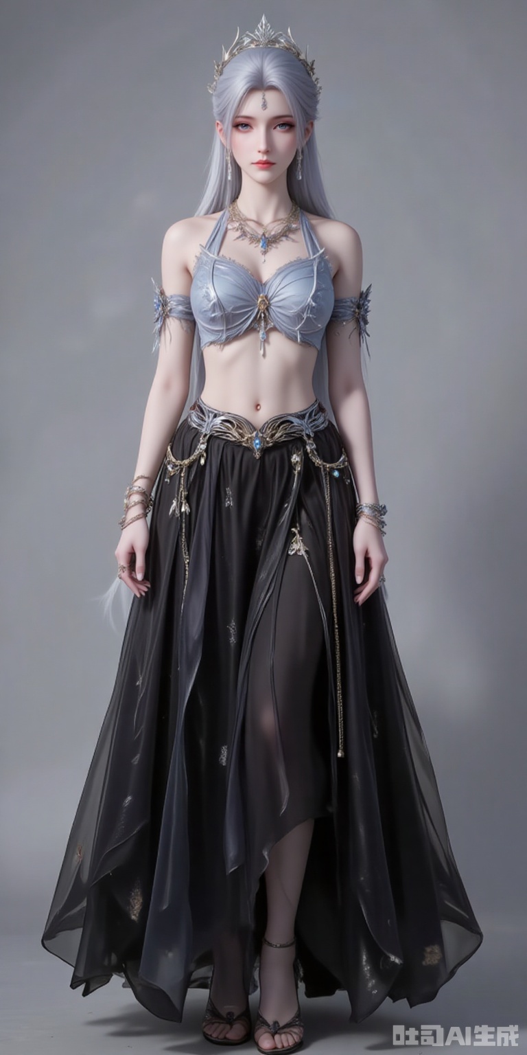 ,fuzhuang,1girl,solo,jewelry,bracelet,navel,skirt,midriff,necklace,long skirt,earrings,black skirt,standing,full body,armlet,,
close-up details,outstanding style,adding a touch of dimension to your images without compromising details,close-up,,lvjing,, anmiaoyi,
xuedi,white hair,long hair,blue eyes,fair_skin,jewelry,earrings,headpiece,eyeshadow,light blue eye shadow,(shadow:1.2)

