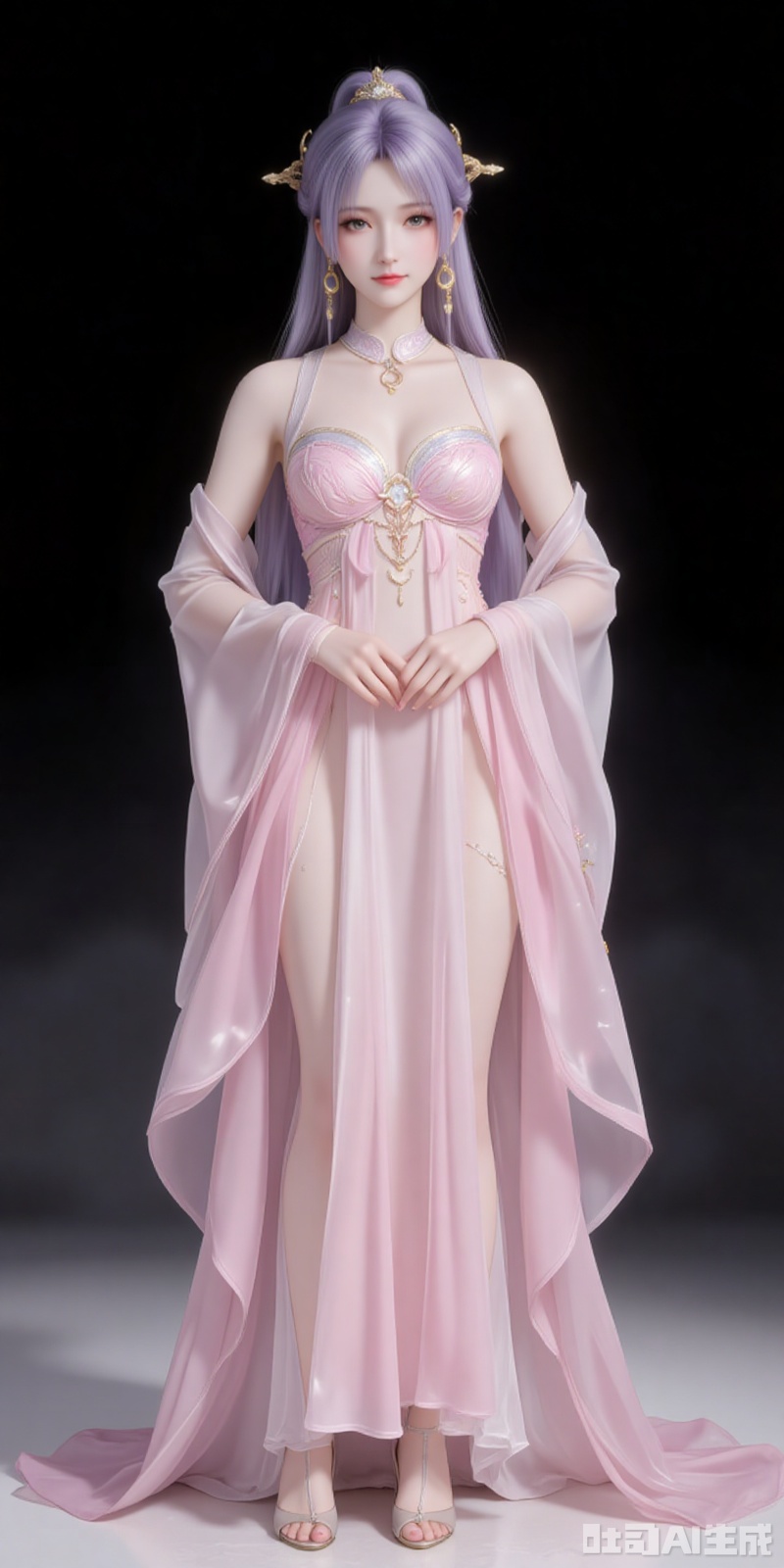 fuzhuang,1girl,solo,dress,chinese clothes,hanfu,pink dress,standing,long sleeves,jewelry,wide sleeves,white_background,simple background,high_heels,
cover,gradient background,close-up details,outstanding style,adding a touch of dimension to your images without compromising details,close-up,,lvjing,,
jiziyue,1girl,solo,jewelry,earrings,crescent,long hair,light purple hair,looking at viewer,hair ornament,black background,crescent earrings,brown eyes,bare shoulders,realistic,closed mouth,collarbone,lips,detached collar,
lvjing,baoshi,pifu,(shadow:1.2)