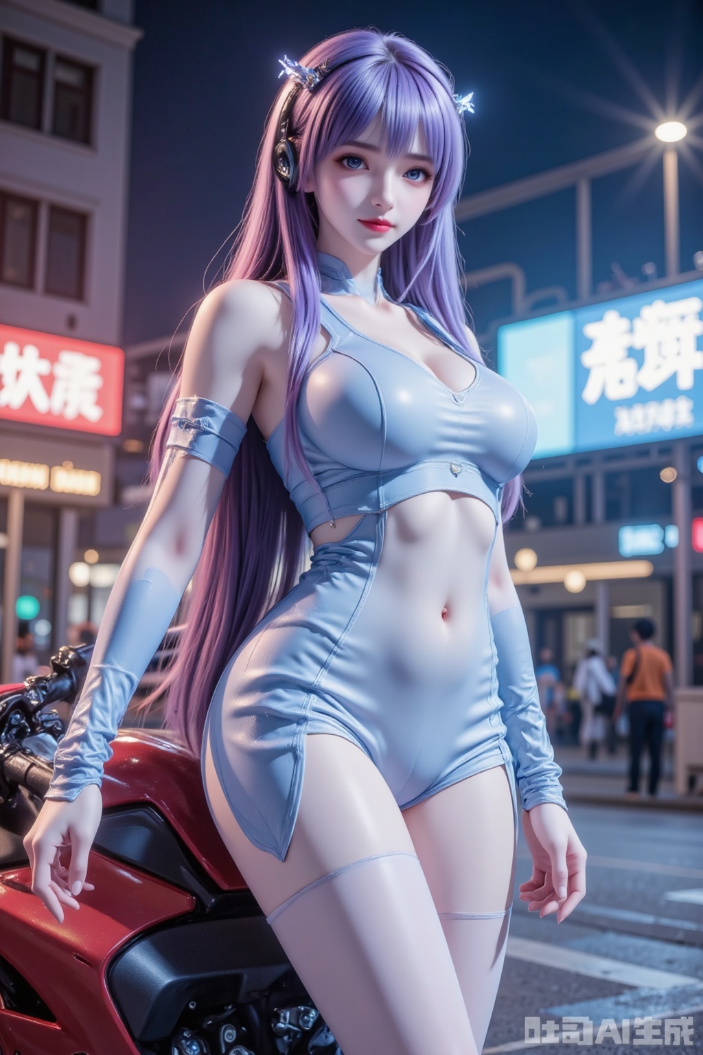 masterpiece,best quality,high quality,loli,chromatic_aberration,Light Blue Theme,long legs ,thin legs
best quality,HDR,UHD,8K,Vivid Colors,solo,medium-shot,(1girl:1.5),(standing:1.3),1girl, solo, long hair, breasts, looking at viewer, smile, bangs, blue eyes, hair between eyes, medium breasts, sitting, ass, purple hair, two side up, bodysuit, ground vehicle, skin tight, motor vehicle, plugsuit, motorcycle, red bodysuit, interface headset, on motorcycle, souryuu asuka langley,masterpiece,realistic,score_9,score_8_up,score_7_up,alone, solo, high quality, dynamic pose, ahoge, best_quality,masterpiece,newest,year 2024,year 2023,very aesthetic,absurdres,impactful picture,offcial art,movie perspective,(aos:1),(fajyobore:0.5),(chiaroscuro:1),
