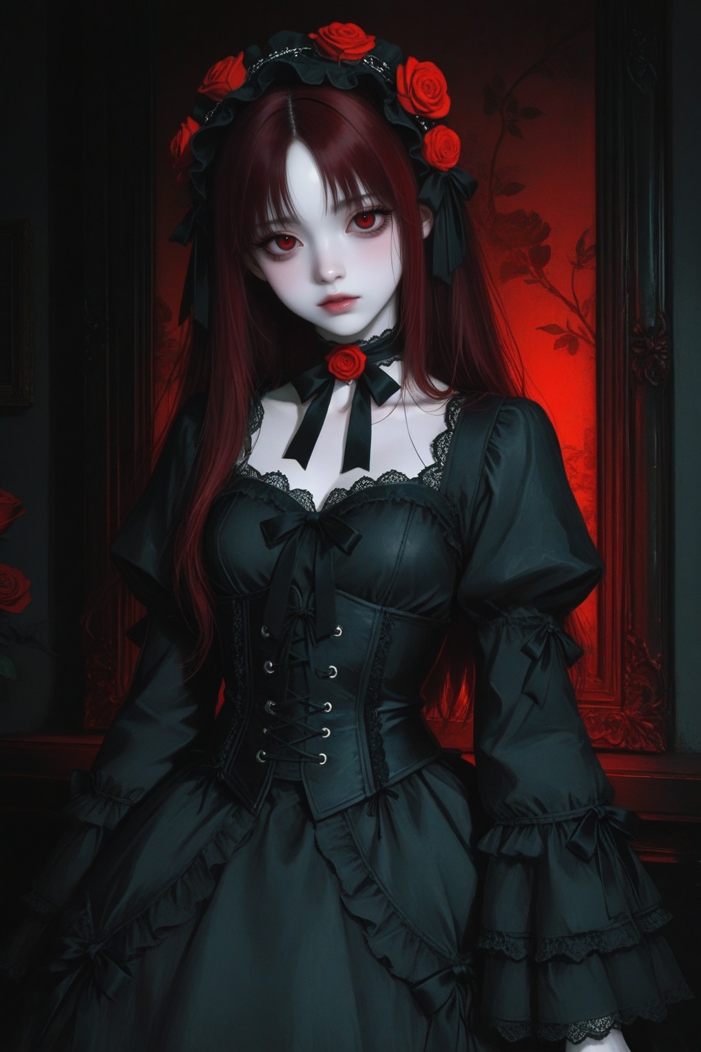 1girl,  solo,  cute gothic girl on Tensor.Art