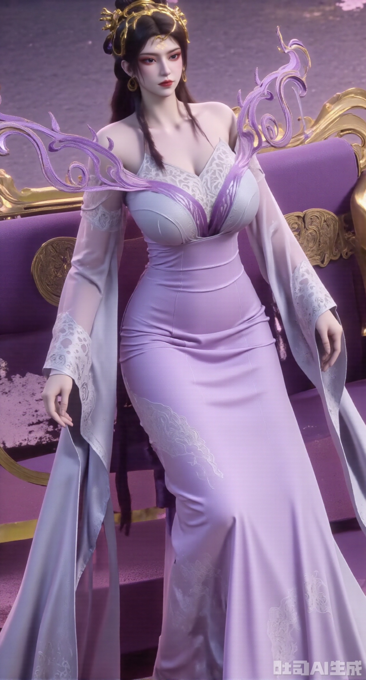 (masterpiece,best quality:1.23),Big - breasted and long - legged girl in a fairy - tale - like purple long dress, against a magical enchanted garden background,(huge breasts, full breasts:2.98),Xhanfududou,Xsongzhihanfu,Xlujiajia,Xyanqingfei,XfuqingyunY,Xtangqixiongshanqun,Xfeitianhanfu,Xqinghannu,XmeijiX2,XmeijiX