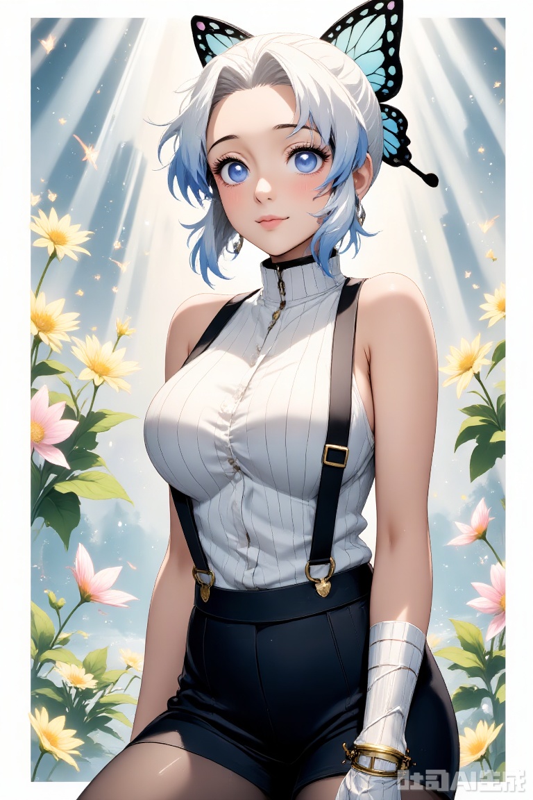 Subculture, post-punk, fashion, vertical painting, character design, sleeveless t-shirt, straps, metal decoration, off-white highlighted hair, transparent background, cool, ultra-clear, details.