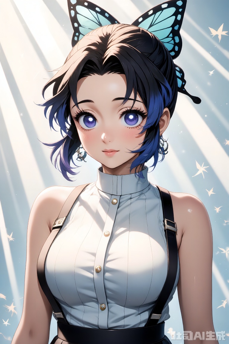 Subculture, post-punk, fashion, vertical painting, character design, sleeveless t-shirt, straps, metal decoration, off-white highlighted hair, transparent background, cool, ultra-clear, details.