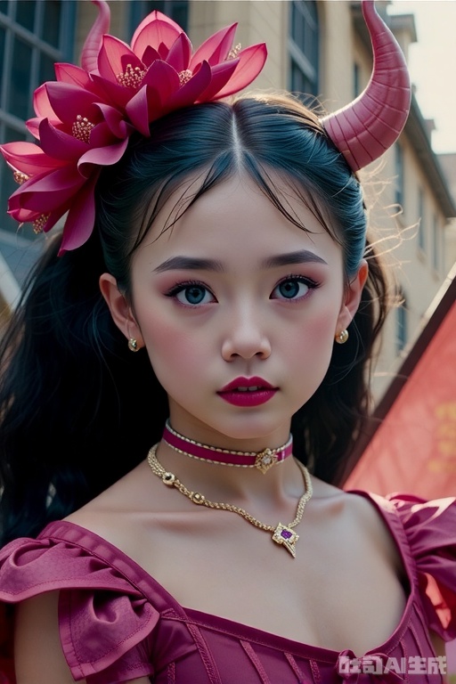 Beautiful demon girl