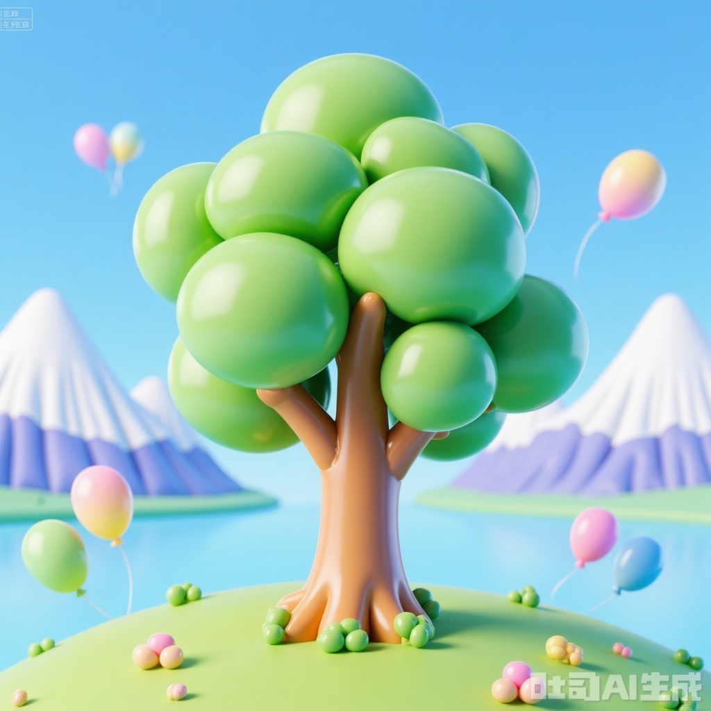  outdoors, blue sky, Green high mountains, daytime, big tree, lake, grass, 
 scenery, flowers, crane, crazy colors, landscape,Expansive style