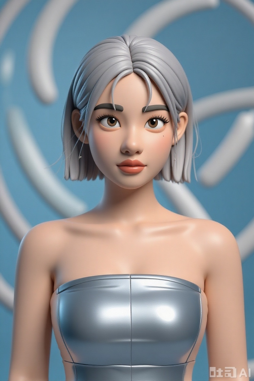 Convert the image into a 3D clay style