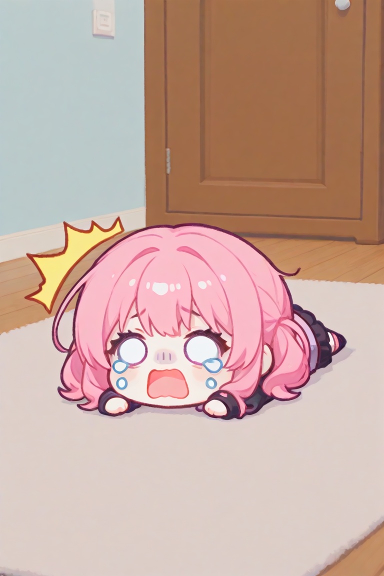 1girl,  indoors,  on stomach on Tensor.Art