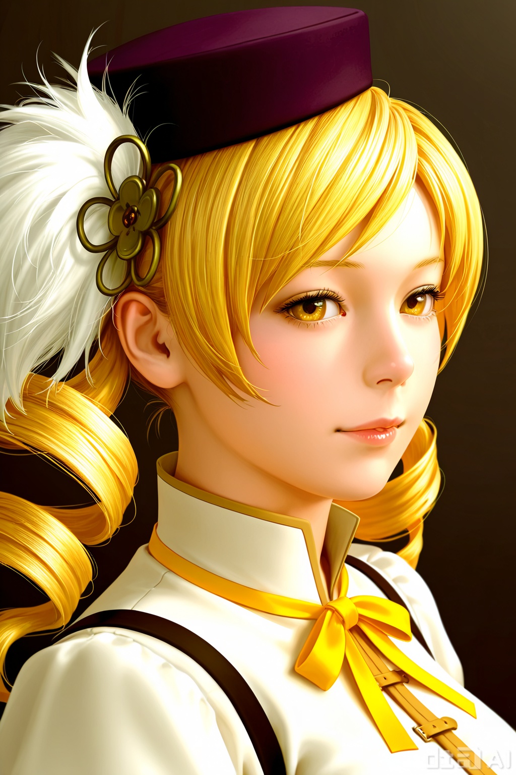 A realistic style photo,tomoe mami,1girl