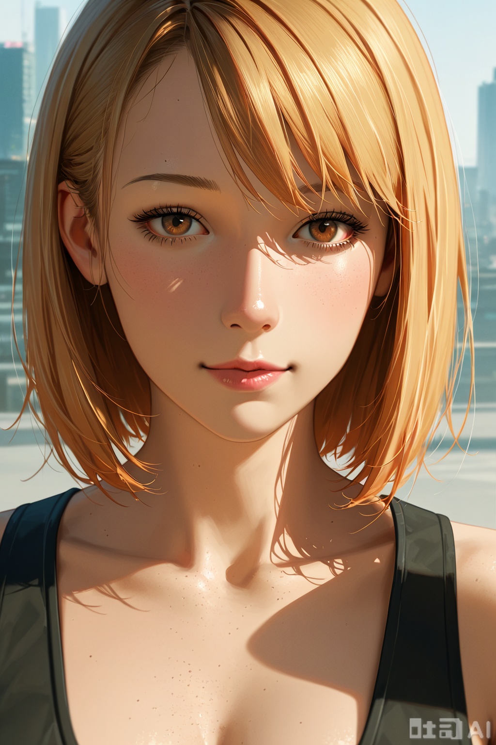 A realistic style photo,1girl, solo,A futuristic dystopian scene unfolds cyberpunk city