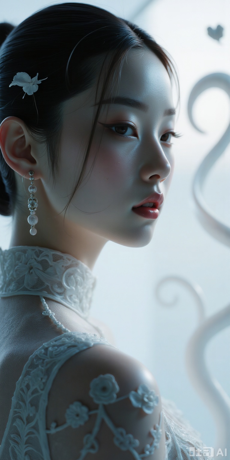 Artistic sense of fashion blockbusters tranquility and elegance. Dreamy atmosphere. Exquisite styling and layered.  Make the whole picture look purer and more beautiful, in the ethereal fairyland, extraordinary beauty, fashion photography, artistic photography, creative white
Dreams and atmosphere Zen Visual art photography. There are multiple/multiple exposures, expressions that show space and dreams. Nightmare, Dream of Chaos, Minimalist Portrait, Abstract Minimalist, Rich in Formation. The combination of characters and space, the blur effect (dynamic blur), the dream mirror is hazy. Use high-purity colors, contrast colors and contrast colors to have a dream. Light and shadow art (characters are surrounded by light and shadow). 32K Ultra HD