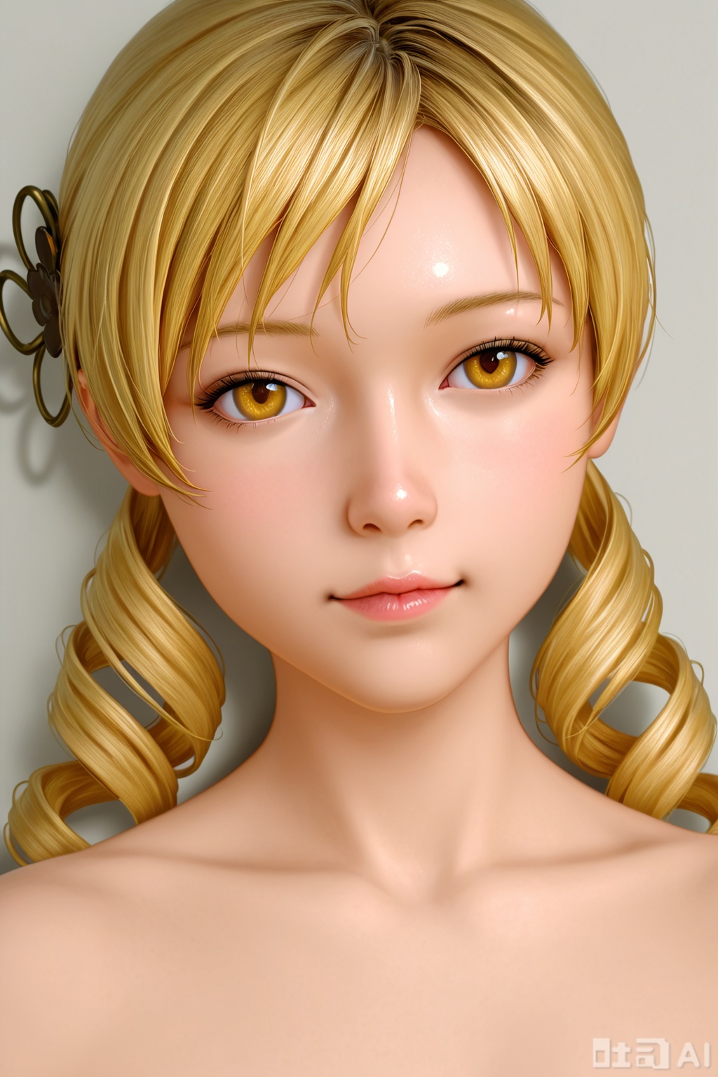 A realistic style photo,tomoe mami,1girl