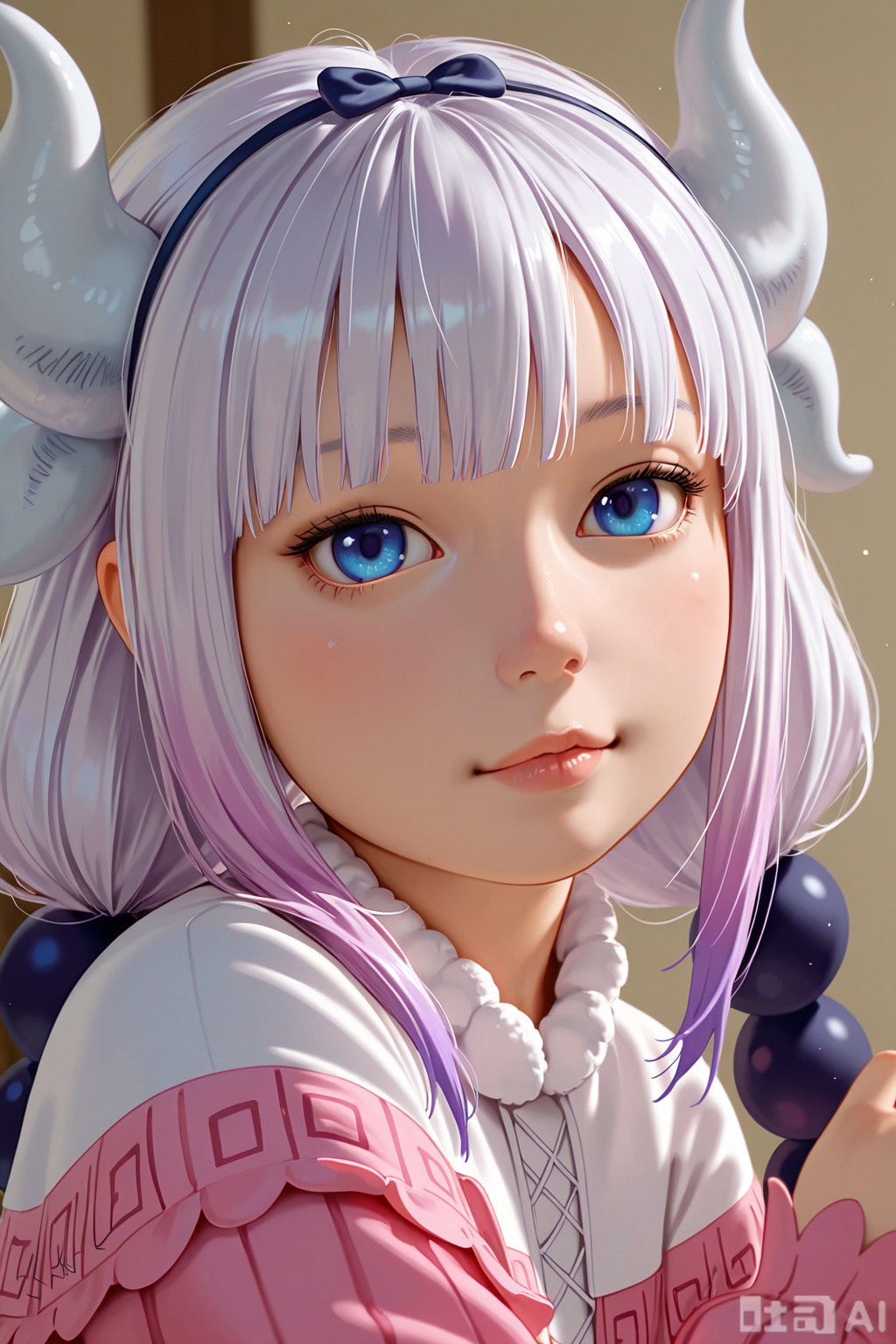 A realistic style photo, kanna kamui,1girl