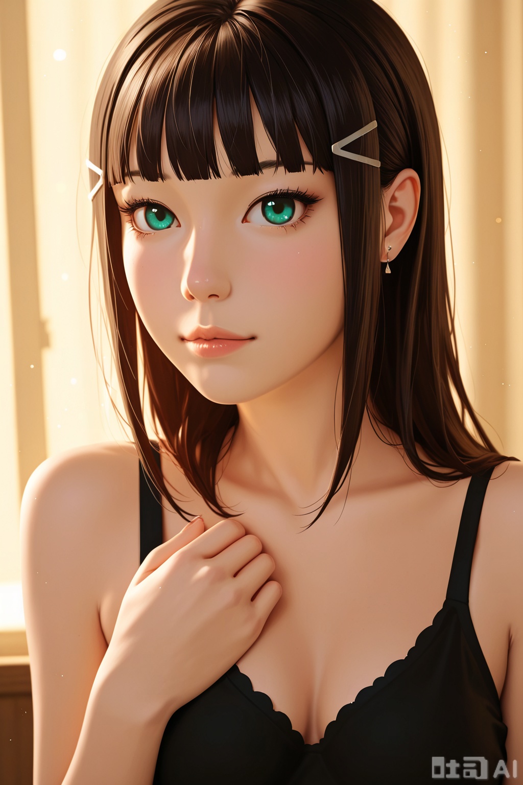 A realistic style photo, kurosawa dia,1girl