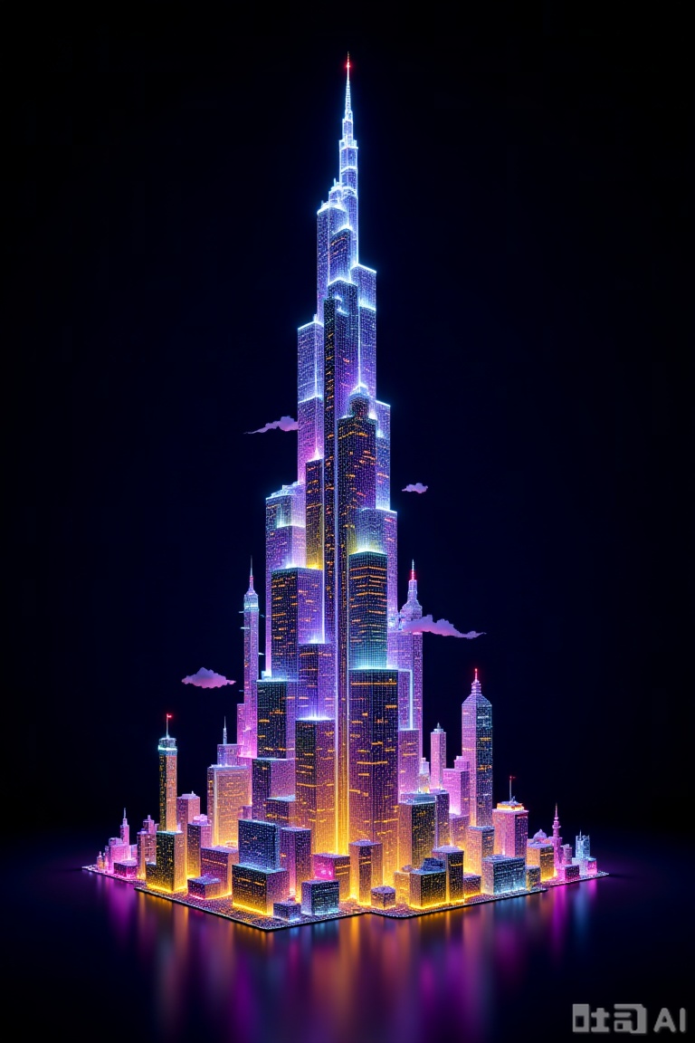 Famous architecture, Light art