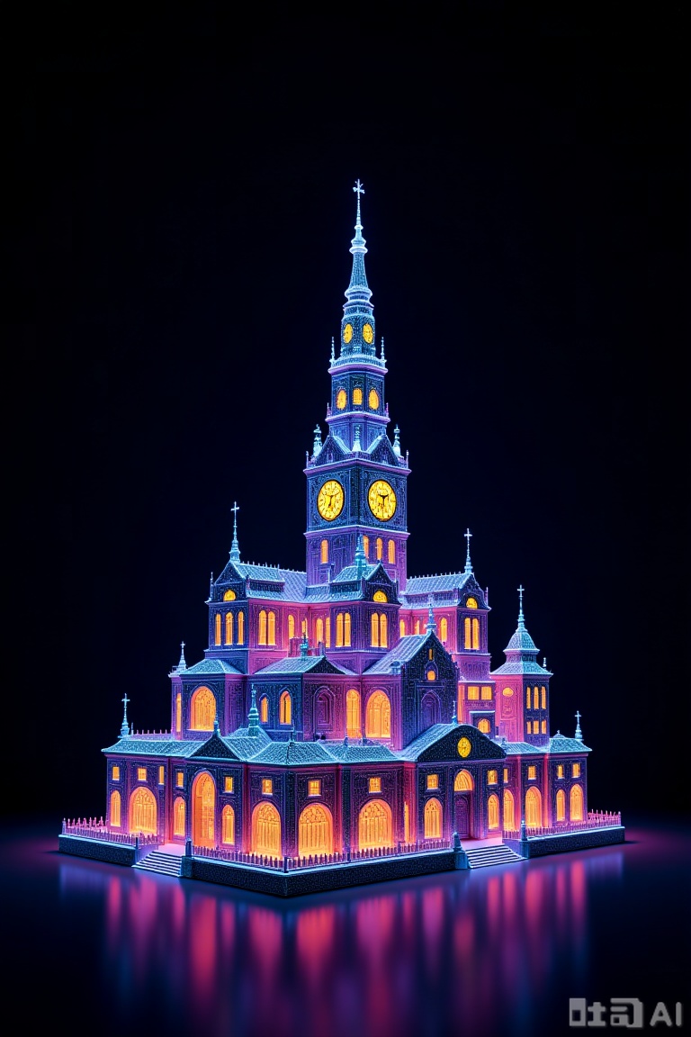 Famous architecture, Light art