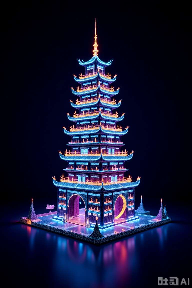 Famous architecture, Light art