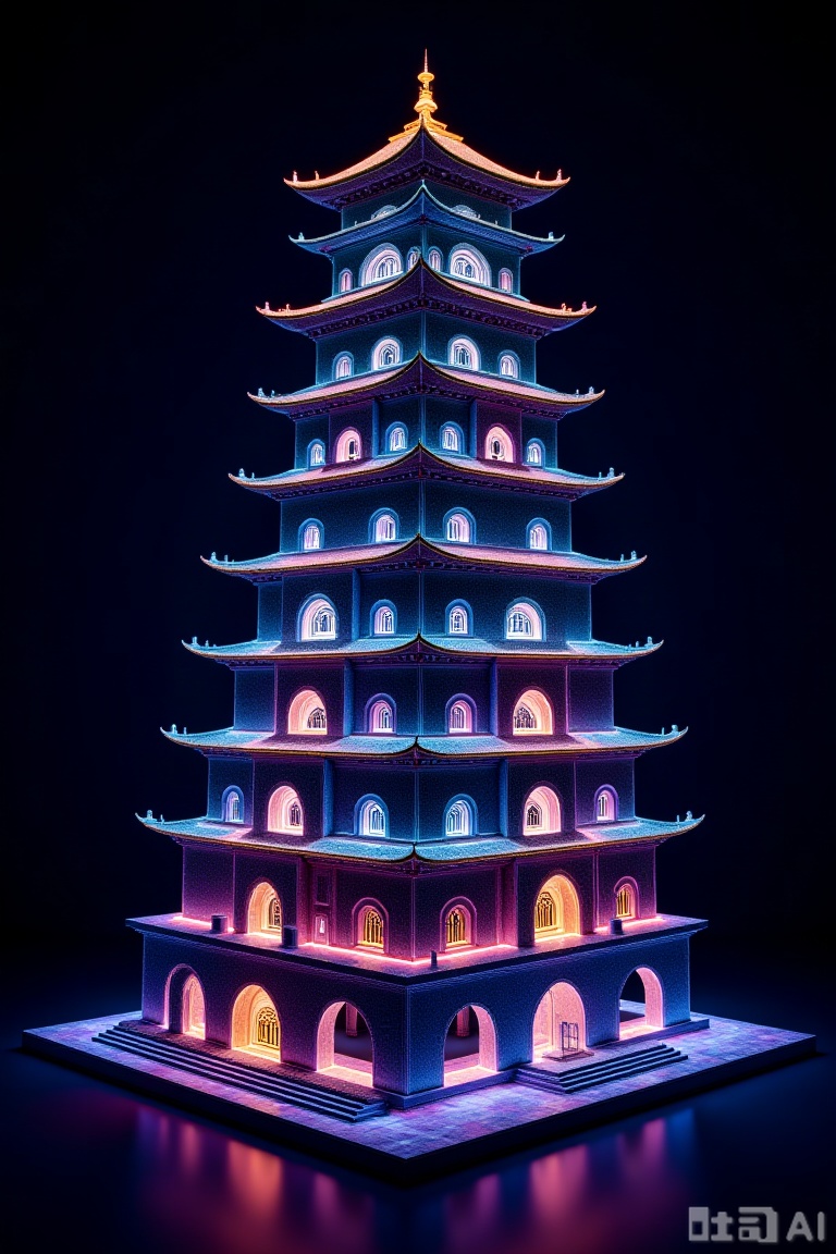 Famous architecture, Light art