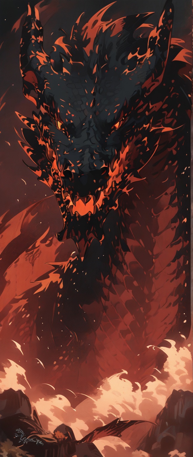 dragon,  night dragon,  pure black on Tensor.Art