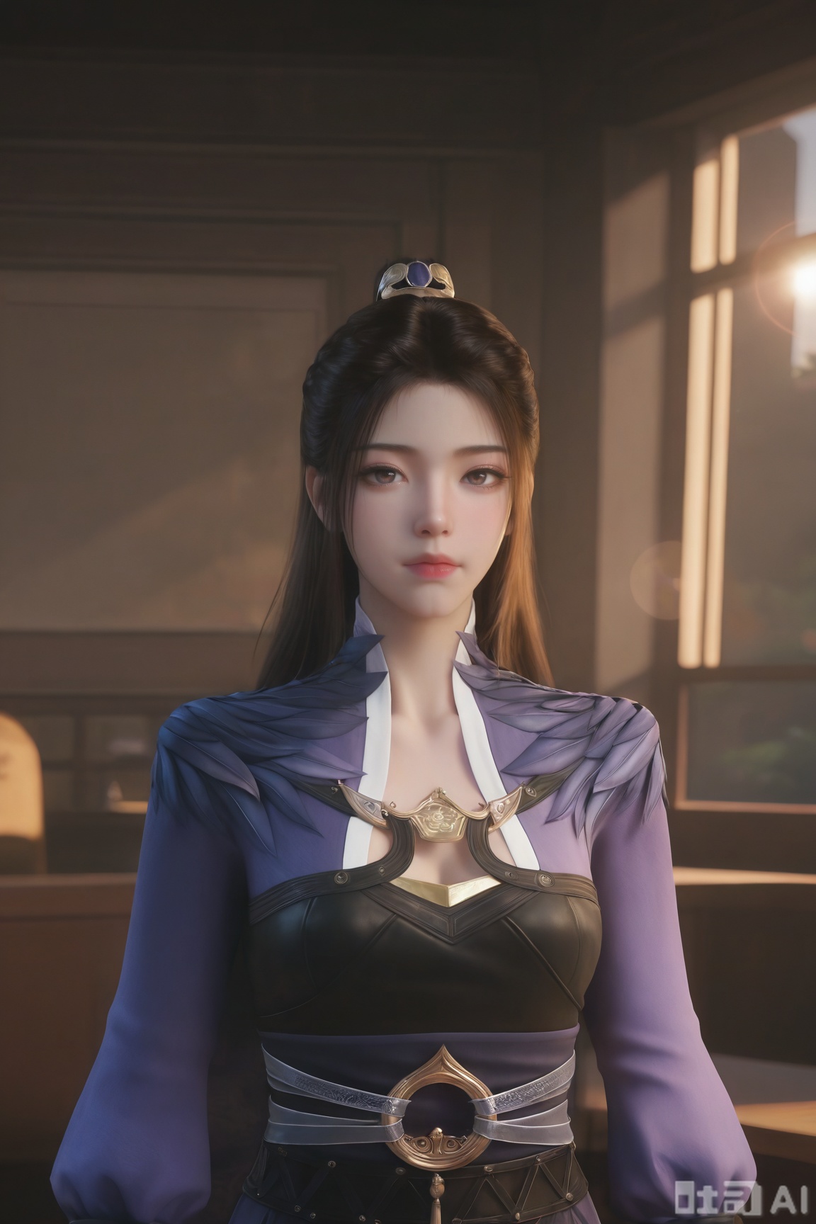 1girl, solo, long hair, looking at viewer, brown hair, black hair, hair ornament, dress, lips,expressionless,indoors,Semi_Realistic,
masterpiece, 8k, hd, amazing quality, best quality, high resolution, goldenfieldszho, newest, very aesthetic, ultra-detailed, absurdres, perfect lighting, volumetric lighting, (good shadowing), depth of field, lens flare, scenery, amazing aesthetics, cinematic lighting, cinematic, shading, counter_shading, ,handsome,interesting,good colors, 