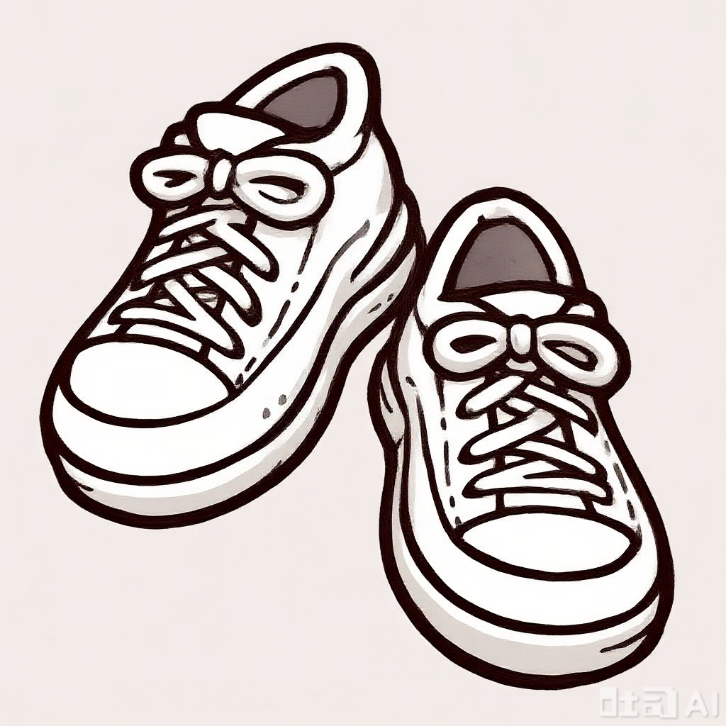 This is a pair of stylized cartoon illustrations of shoes.