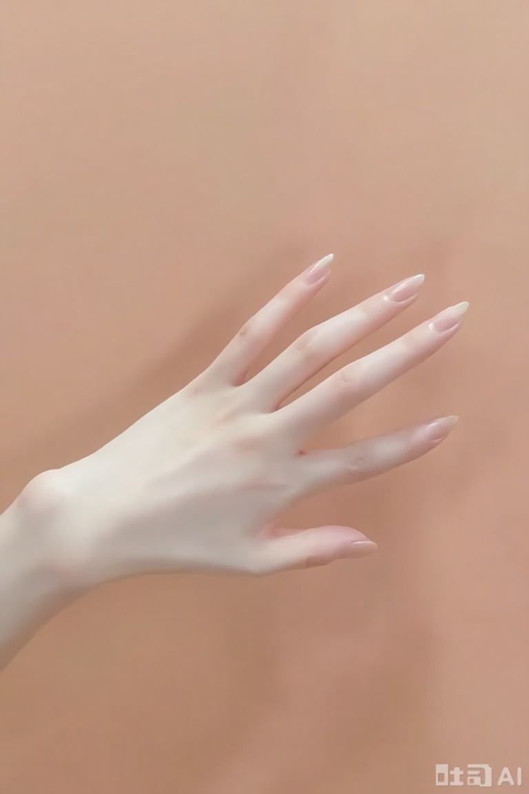 Hands closeup, real, nails, fingers, solid color background, natural light,shou_hand