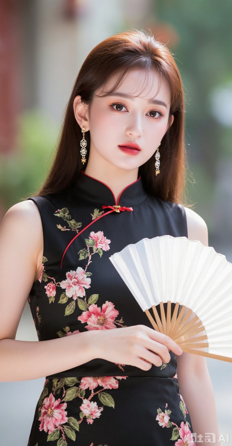1girl,solo,long hair,looking at viewer,brown hair,black hair,brown eyes,parted lips,black eyes,lips,realistic,large breasts,meinv,
1girl,dress,hand fan,holding,solo,earrings,jewelry,chinese clothes,china dress,black dress,holding fan,floral print,blurry,sleeveless,looking at viewer,sleeveless dress,folding fan,standing,head tilt,2,
