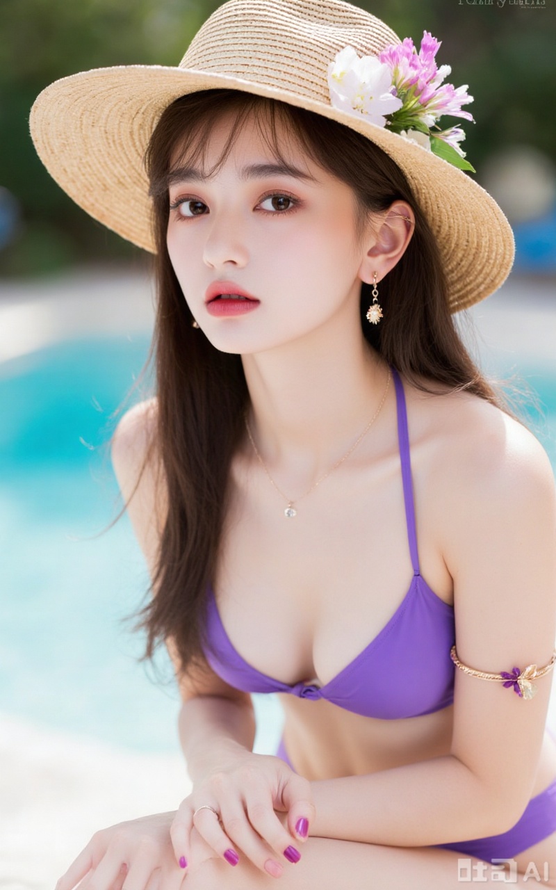 1girl,solo,long hair,looking at viewer,brown hair,black hair,brown eyes,parted lips,black eyes,lips,realistic,large breasts,meinv,
1girl,hat,jewelry,breasts,solo,innertube,bracelet,flower,shorts,earrings,pool,looking at viewer,swimsuit,water,bikini,blurry,sun hat,hat flower,navel,sitting,blurry background,cleavage,collarbone,medium breasts,lips,purple bikini,outdoors,straw hat,bare shoulders,nail polish,

