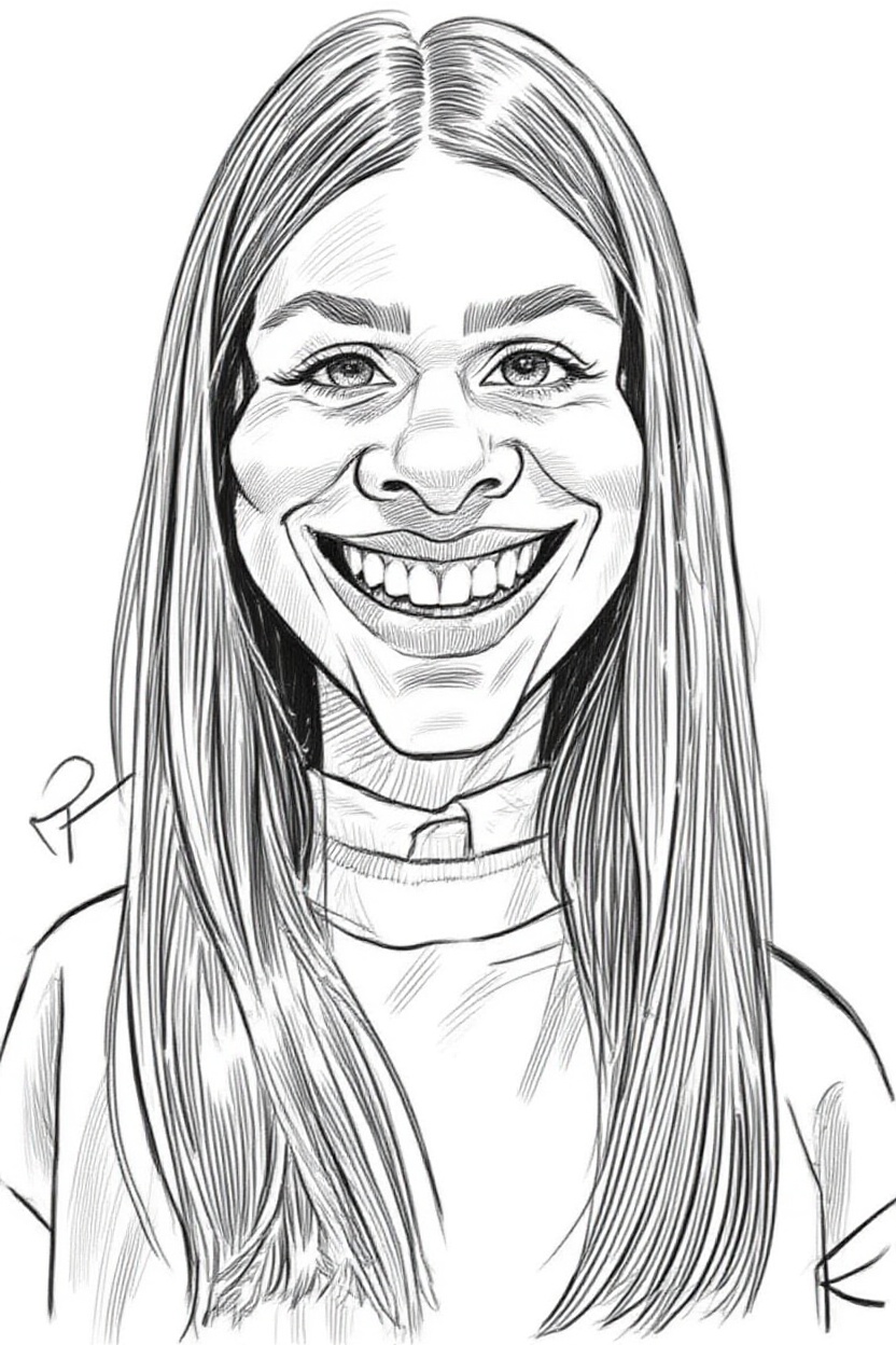 transform to caricature,  Black and white caricature portrait ,  pen and ink drawing on Tensor.Art