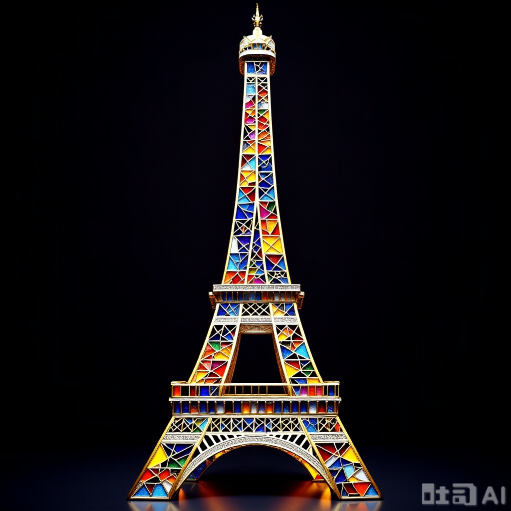 马.,Colored glass collage,猫咪