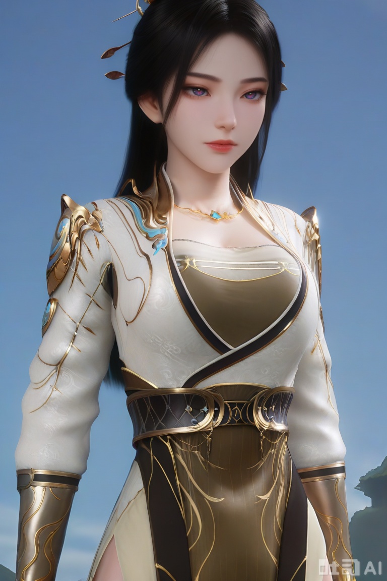 masterpiece,highres,3D,CG,3d render,realistic,1girl,solo,,dress,black eyes,chinese clothes,shiny,yaoxi,smile,
