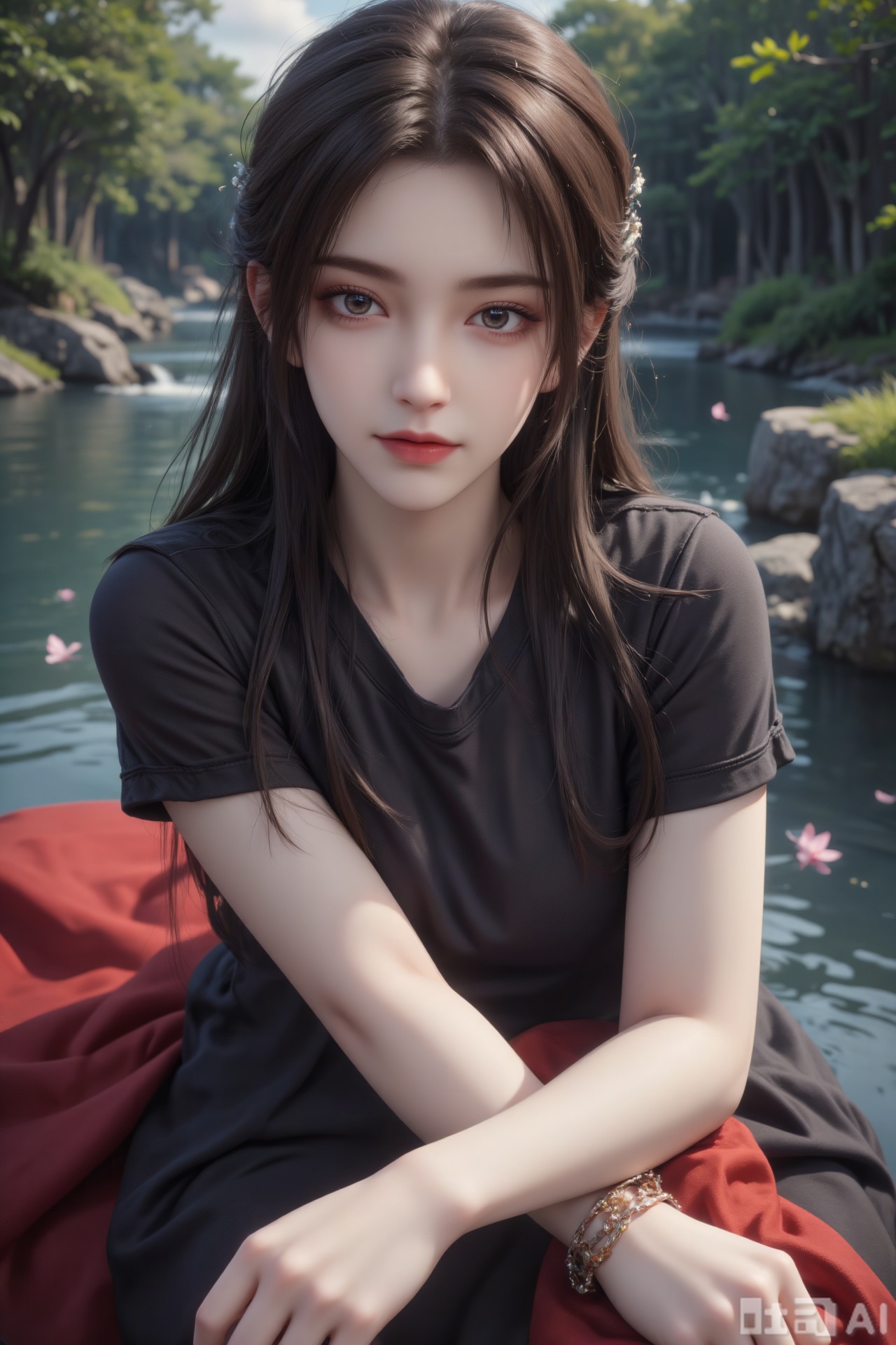Anime-style, a girl