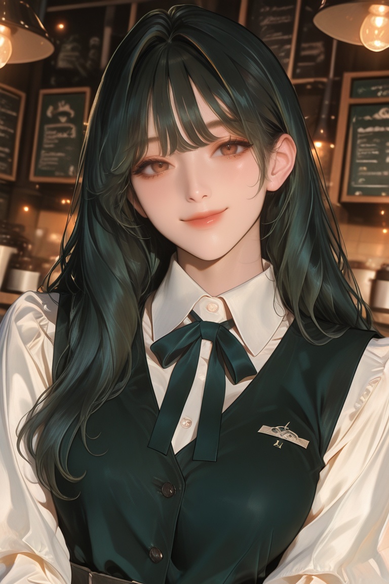 1female,  dark green hair,  long hair on Tensor.Art
