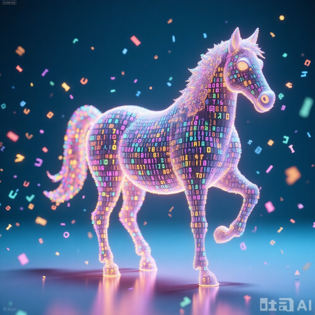 Horse.,Colored glass college, cat,Colored glass collage,ascii character light spot