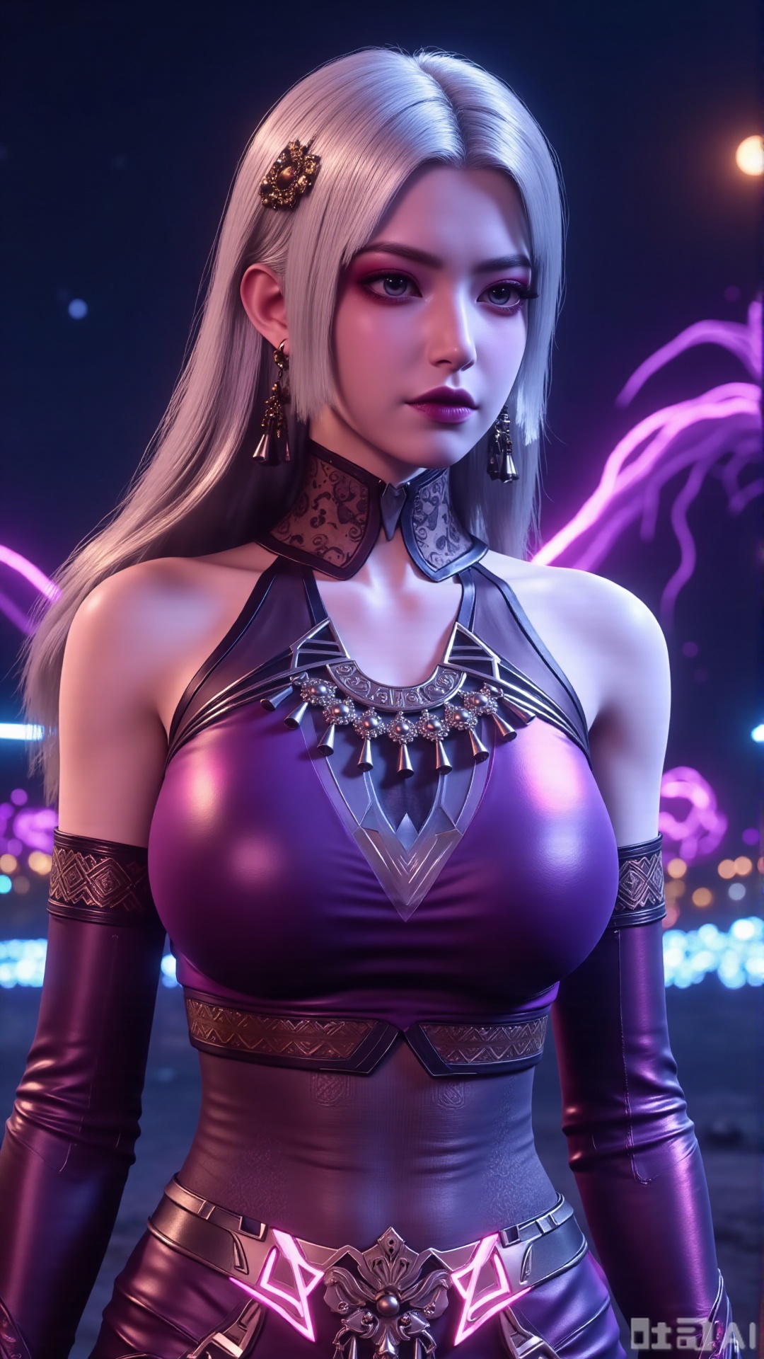  (masterpiece, best quality:1.2),Realistic details, ultra-clear, wallpaper, 8k, masterpiece, masterpiece, best quality, high quality, flowing long hair, exquisite hair accessories, headdresses, cyberpunk electronic luminous clothing, full body multi-luminous line light strips, cyberpunk luminous lines colorful. The sacred light, the cosmic space background, the planets of different colors around, the nebula flows, the stars twinkle, the golden willow branches stretch, holding an earth with both hands, the details of the earth's surface, the texture of mountains, rivers and oceans, the surrounding planets, planets of all sizes, traces of planets orbits, dreamy light and shadow effects.,(huge breasts:2.99),(full breasts:2.99),,Xaili2,XyunxiaoYH5,XlinziyueXZ,XtuliH,Xbigbreasts,XMedusaQueen