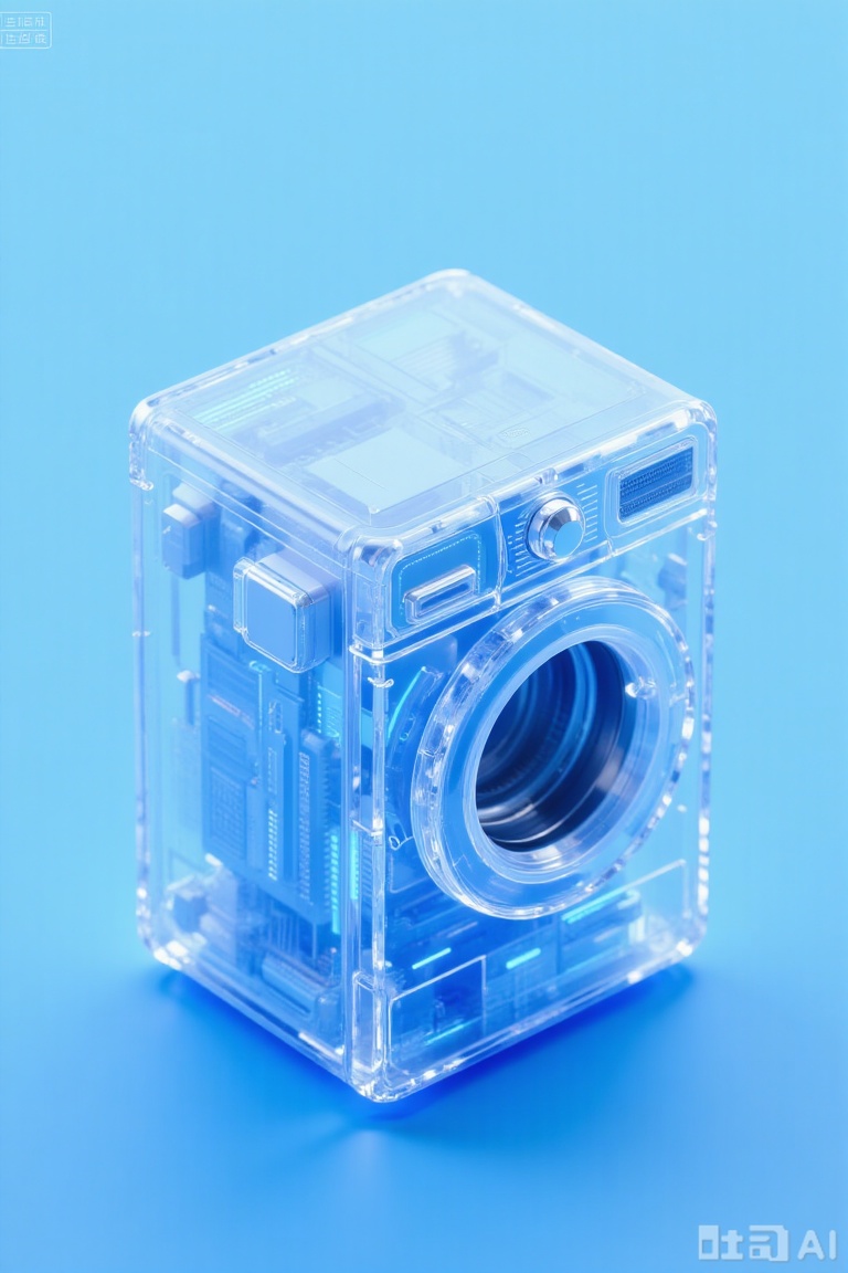 Washing machine, main color blue and white, transparent technology, futuristic, smooth transparent material, soft light and shadow, frosted glass texture, simple layout, isometric view, Blender, C4D, rich details, clean background.
The overall icon is blue and white, super clean, with a sense of technology and professionalism.